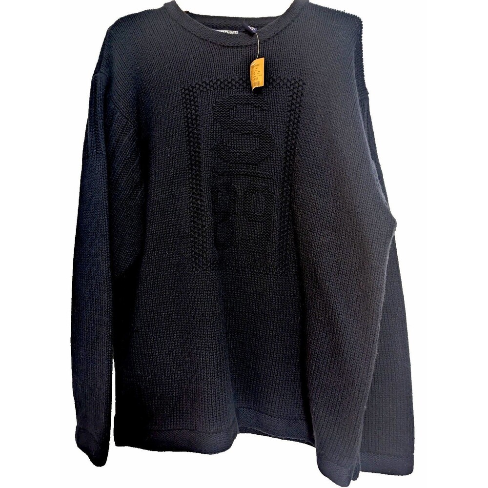Vintage Structure Wool Knit Sweater Men’s XL Dark Blue NWT